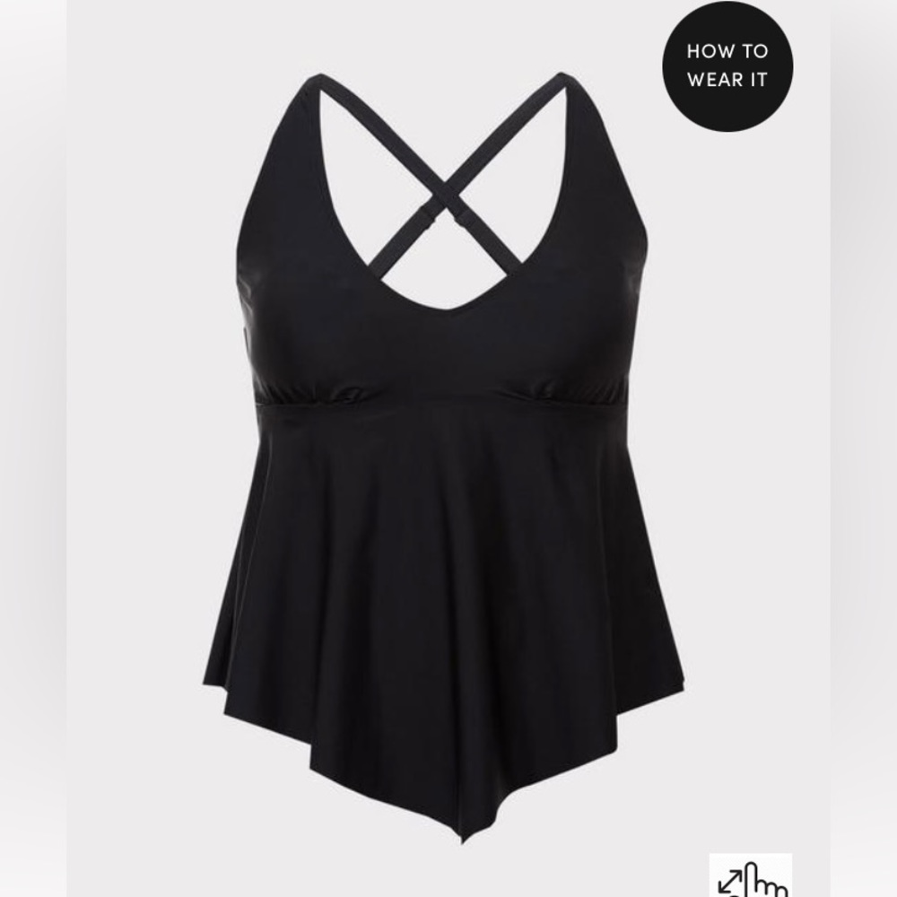 New Torrid Wireless V Neck Tankini Top 4 X